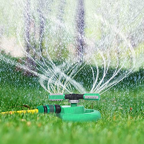 Hinastar Lawn Sprinkler, Automatic Garden Water Sprinkler, Upgrade 360 Degree Rotation Irrigation System, Large Area Coverage, Sprinkler for Yard, Lawn, Kids and Garden-1Pack(Light Green)
