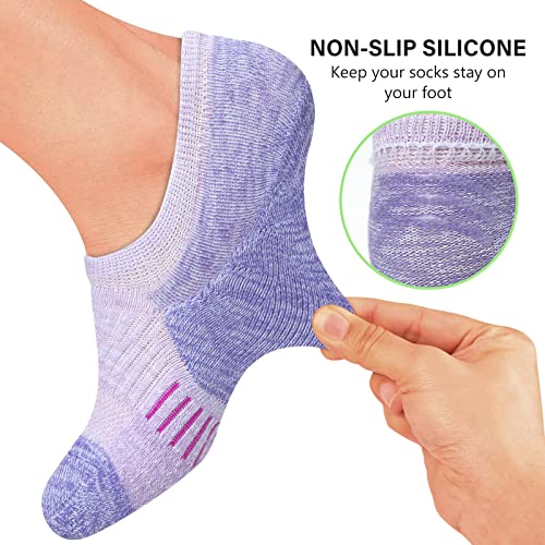 Amutost No Show Socks Womens Athletic Cushion Ankle Footies Low Cut 5-6 Pairs