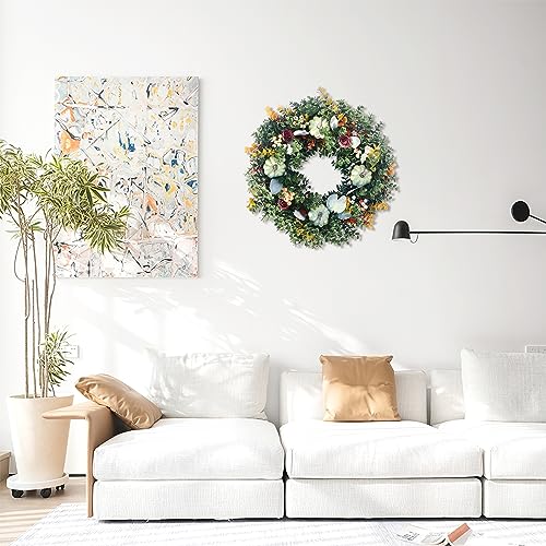 24" Wreaths for Front Door, Spring Summer Wreath with Tulip Wreath, Butterfly, Lavender and Eucalyptus, Vivid Artificial Floral Wreath for Wall Window Farmhouse Party Holiday Home Décor