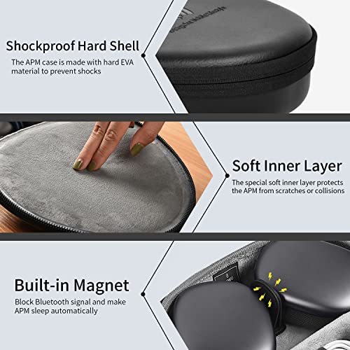 for Apple AirPods Max Case Accessory: WIWU AirPod Max Case with Sleep Mode | Airpod Max Accessories for Apple Headphones | Ultra-Slim Travel Carrying Case | Portable Storage Bag | Black