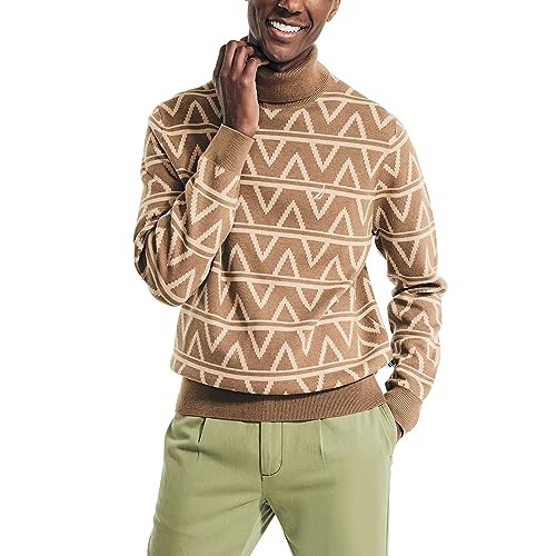 Nautica Men's Sustainably Crafted Turtleneck Sweater, Navy Seas