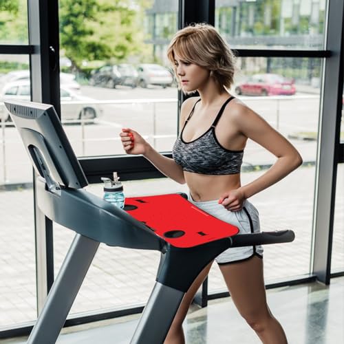 Qsxou Treadmill Desk Attachment, 36 Inches Tread Tray Workstation Handlebars Platform with Laptop Holder, Cup Tablet Holder, Ergonomic Stand with Cooling Holes(Black)