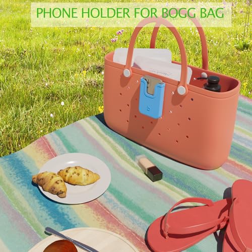 EASYDOG Silicone Phone Holder Compatible with Bogg Bag, Soft Silicone Charm Insert Accessories and Attachment for Bogg Beach Bags, Generic Size Fits for iPhone and Android Phones-Black