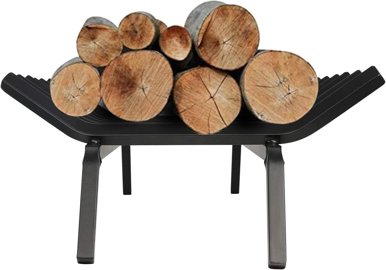 hykolity 24 in. Fireplace Log Grate, Heavy Duty Solid Steel Firewood Burning Fireplace Rack 4/5" Bar Fire Grates