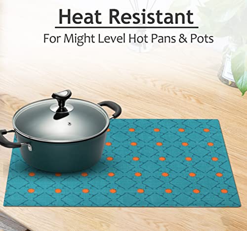 Ruvanti Placemats 100% Cotton 13 x 19 Inch, Dining Table Placemats Set of 6, Modern Place Mats for Dining Table Decor, Kitchen and Table Linens, Coffee Mat for Christmas Dinners - Luminous