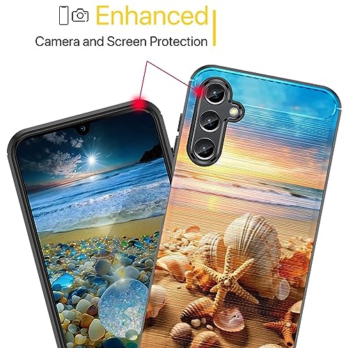 RUUHLJLET Designed for Samsung Galaxy A14 5G 6.6" 2023 Case,Brushed Texture Soft TPU Slim Fit Protective Phone Cover,Jellyfish