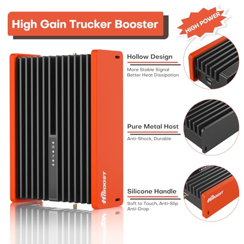 HiBoost Cell Phone Signal Booster for Overland and Off-road Vehicle | Boosts 5G & 4G LTE for All Carriers - Verizon, AT&T, T-Mobile & More | Folding Antenna Mount | Ultra-stable Booster | FCC Approved