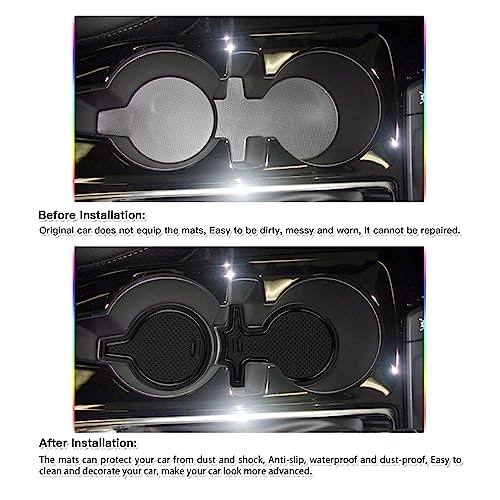 SKTU 2024 2025 2026 Chevy Trax Door Slot Mat for 2024 2025 2026 Chevrolet Trax (LS,1RS,LT,2RS,ACTIV) 14PCS Fit 2024 2025 2026 Chevy Trax Accessories Door Compartment Cup Center Console Liners (Black)