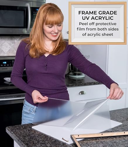 14x24 Frame Black Frame Wood Picture Frame - UV Resistant Acrylic Protective Front, Acid-Free Foam Board Backing, & Hanging Hardware Included
