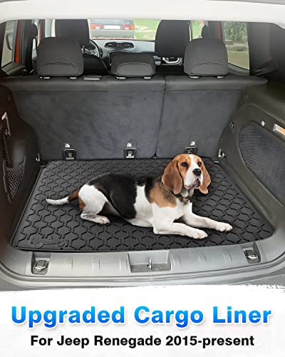 Cartist Cargo Liner Compatible with 2015-2024 Jeep Renegade Trunk Mat Car Rear Boot Liner Black