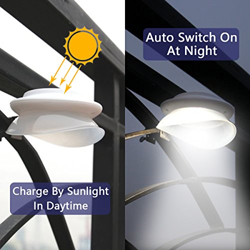 MOLEBIT Solar Gutter Lights Outdoor, 9 LED, Super Bright, Waterproof, Wireless Security for Garden, Wall, Yard, Deck