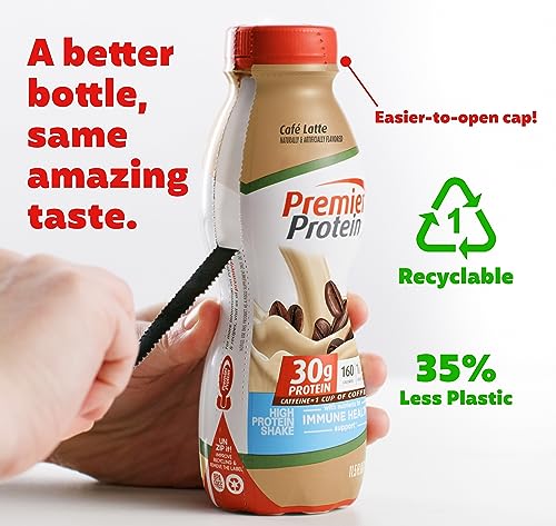 Premier Protein Shake MINIs Vanilla 22g Protein 120 Calories Pack of 12 & Café Latte 30g Protein 160 Calories Nutrients for Immune Health Pack of 12