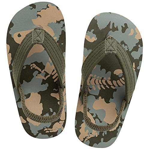 techcity Toddler Boys Girls Flip Flops Kids Unicorn Dinosaur Sandals Beach Pool Water Shoes with Back Strap (Red Yellow Monster, numeric_9_point_5)