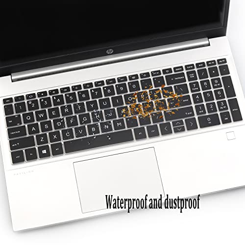 2PCS Keyboard Cover for 15.6" HP Pavilion 15t-er 15-eg 15t-eg 15-eh Series, HP 17.3" Laptop 17-cn 17-cp Series, HP 15t-eg200 15-eg2153cl 15-eg2373cl 15-er1047nr 15-eh2085wm 17-cn2063dx-Rainbow+Clear