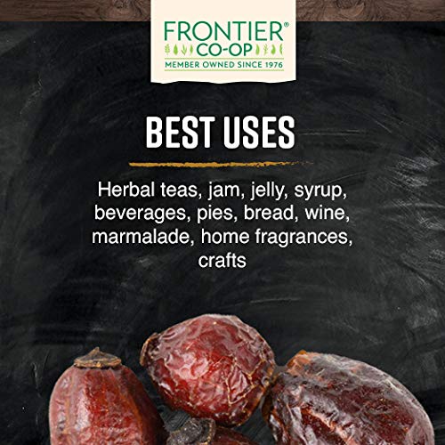 Frontier Co-op Organic Whole Rosehips, 1 lb | Dried Rose Hips for Rosehip Tea Organic, Powder, Rosehip Oil and More | Bulk Wholesale 1 Pound