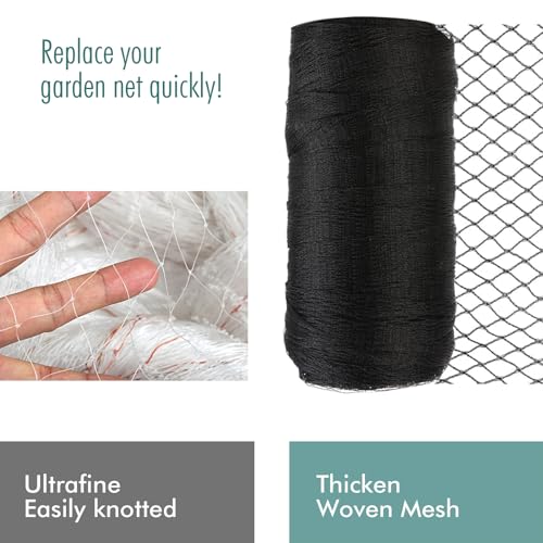 Bird Netting for Garden, Fetanten 7.5 x 65 FT Heavy Duty Garden Netting Mesh Pest Barrier with Ties and Staples for Vegetable, Fruit Trees, Blueberry Protection Against Birds, Deer, Poultry