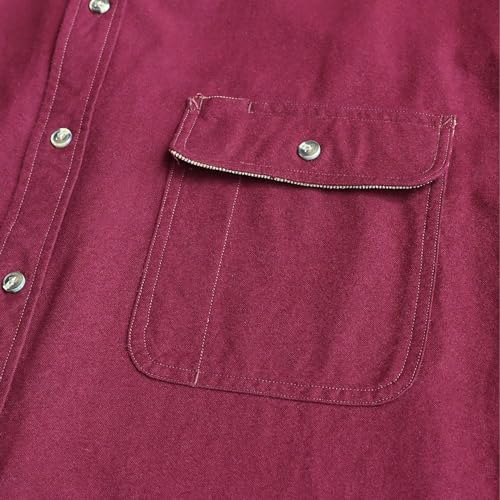 Dubinik® Mens Flannel Shirts Long Sleeve Flannel Shirt for Men Casual Button Down Brushed 100% Cotton Shirt