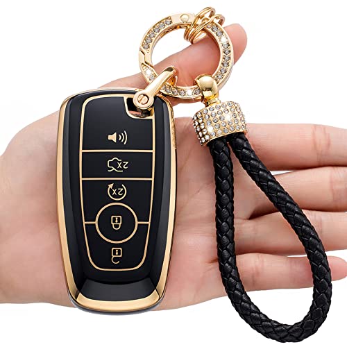 LCXJMWKL for Ford Key Fob Cover,Compatible with Ford Fusion F150 F250 F350 F450 F550 Edge Explorer Smart Key Premium Soft TPU Anti-dust Full Protection