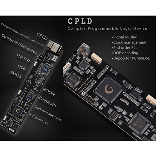Gustard R26 Discrete R2R DAC, DSD512 PCM768kHz K2 Clock R2R-1Bit Balanced Preamp Digital-Analog Audio Converter Streamer with Remote Control (Black)