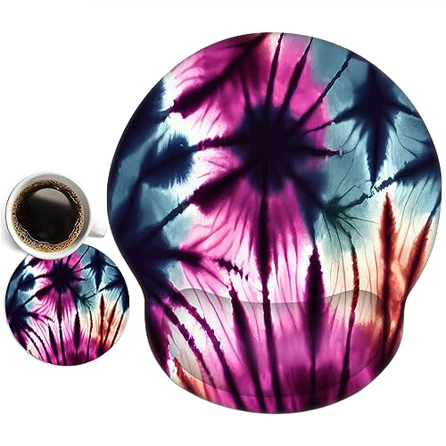 DINKY Ergonomic Mouse Pads, Cute Mouse Pad with Wrist Rest Support Gel, Non-Slip PU Base Mouse Mat with Memory Foam for Home, Office and Gaming, Easy Typing & Pain Relief (Pink Stay Positive)