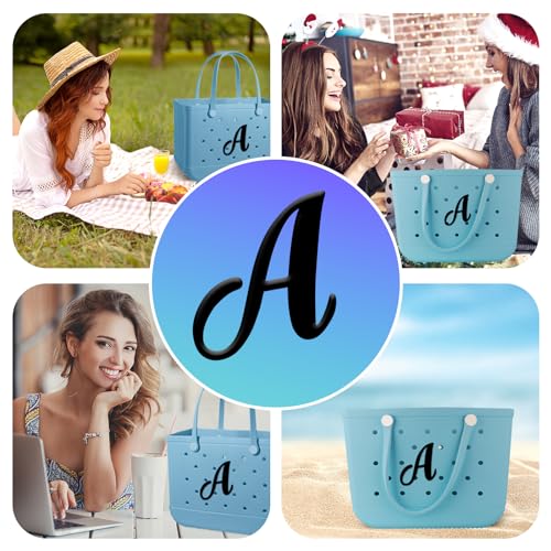 ZEOXUER Bogg Bag Letter Charm, White-N Rubber Alphabet Charms for Bogg Bag Decor, Personalized Handbag DIY Accessory
