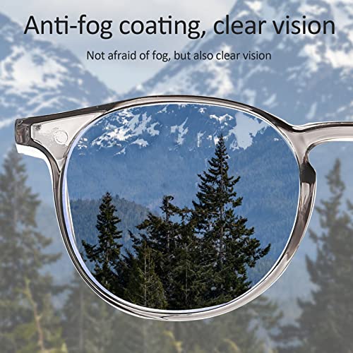 Outray 2 Pairs Anti Fog Safety Goggles Protective Glasses Blue Light Blocking Eyeglasses for Men Women (Purple+Tortoise(Square))