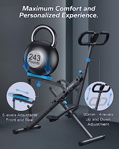 MERACH Squat Machine, 2 in 1 Squat Rowing Machine, Easy Setup & Foldable Exercise Equipment, Glute Trainer Machine, Glutes & Leg Home Workout Machine