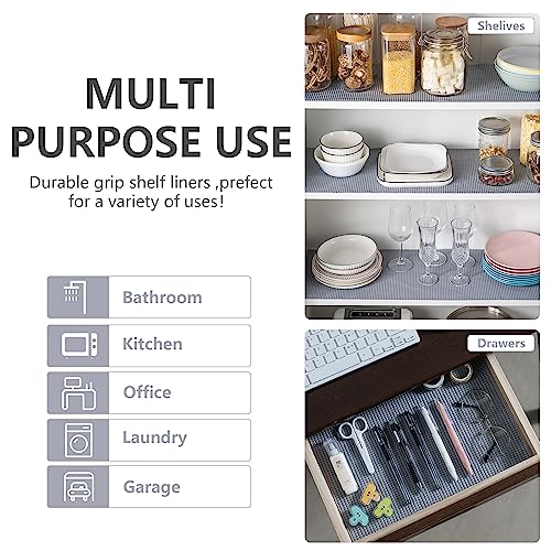 TJWODO Shelf Cabinet Liner,Drawer Liners Non Adhesive Easiest Install Mat, Strong Grip Bottom,Easy Clean Non Slip Shelving Liner for Kitchen Cabinets,12" x10'