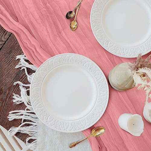 12 Pack Cheesecloth Table Runner, Runner Gauze Boho Wedding Decor Romantic Table Runner for Wedding Birthday Party(35" x 118")(Ginger)