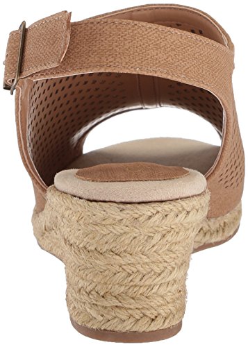 Easy Street Women's Stacy Wedge Sandal, Blush Linen Print, 7 Wide