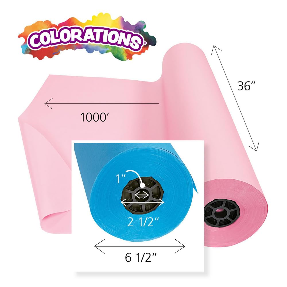 Colorations Dual Surface Paper Roll Classroom Supplies for Arts and Crafts Yellow (36" x 1000') (Item # DSYE)