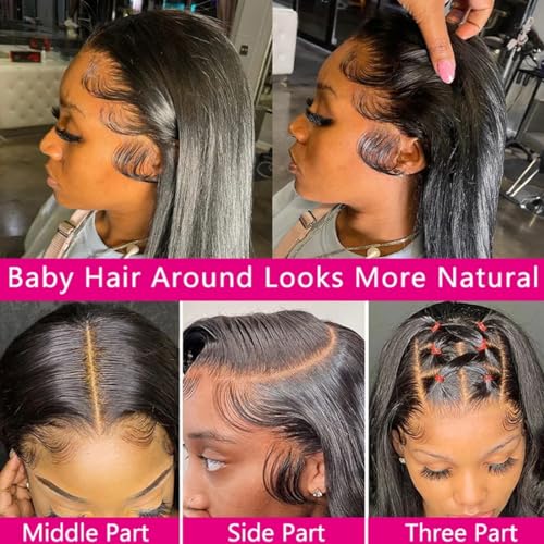 HUICHU 13x6 straight lace front wig human hair (20inch)