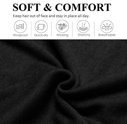 Elastic Non-Slip Soft Cloth Fabric Women's Headbands 16 Pack - Yoga, Running, Sports Hair Accessories in Black, Brown, Beige, Thick