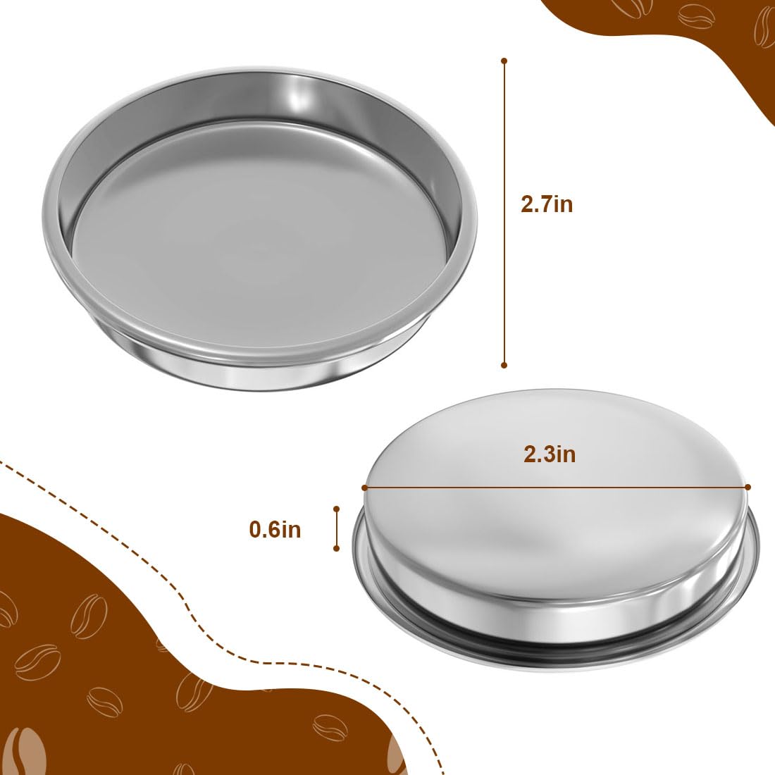 22.8 Inches Backflush Inser, Backflush Filter Espresso, Coffee Machine Stainless Steel Backflush Insert Backflush Filter for Breville Gaggia Classic and other Espresso Machines Espresso Cleaning Disc