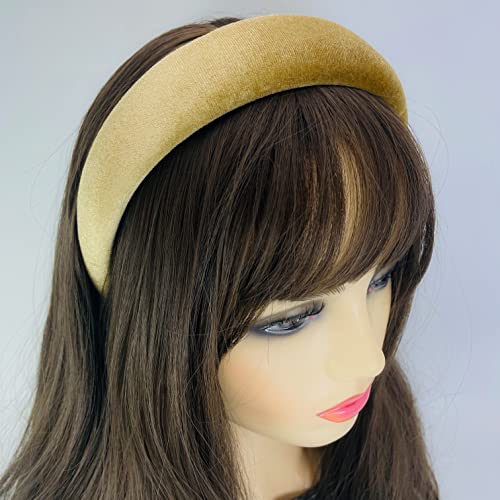 Firecolor Chic 4 PCS Padded Headbands Velvet Headband for Thick Hairbands Vintage Hair bands for Women girls accessories set Trendy and Cute solid color headbands (Pink)