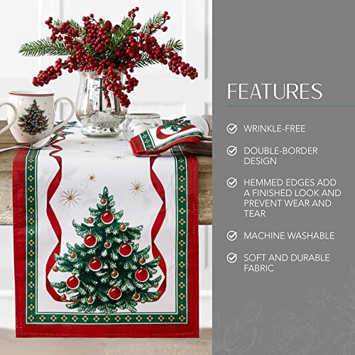 Elrene Home Fashions Villeroy & Boch Toy's Delight Christmas Table Runner, Festive Holiday Table Decor, 13 Inches x 70 Inches