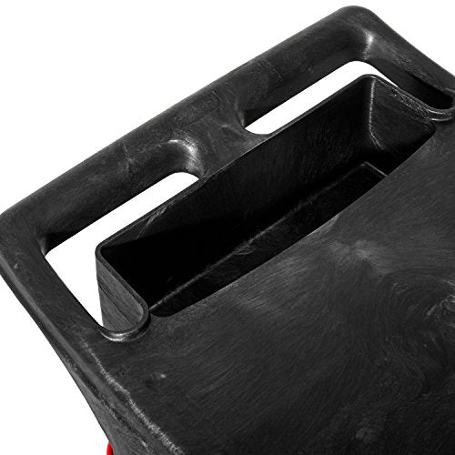 Rubbermaid Commercial Products Trades Tool Utility Cart Mobile Work Station With 2 Parts Boxes and 4 Parts Bins 330 lb. Capacity 5" Casters Black for Warehouse/Garage/Cleaning/Maintenance