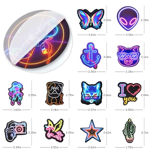 Water Bottle Stickers 200 Pcs Cool Neon Stickers, Sticker Pack for Kids Adults Teens, Waterproof Vinyl Stickers, Stickers for Laptop Skateboard Journal Notesbook Computer Phone Cup Guitar Luggage etc