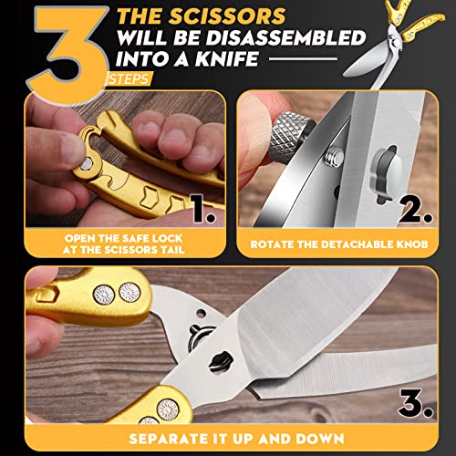 Heavy Duty Poultry Shears with Serrated Edge - For Chicken, Bone, Meat, Turkey, Fish - No Rust, Spring Loaded, Stainless Steel Kitchen Scissors