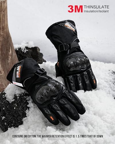 BORLENI Winter Motorcycle Gloves Waterproof Motorcycle Riding Gloves Warm Windproof Motorcycle Gloves for Men Women