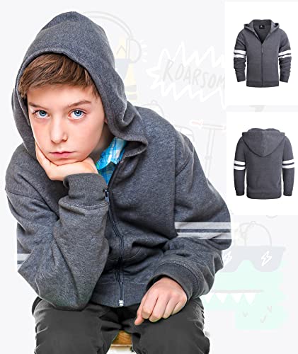 JACKETOWN Hoodie for Boys Fleece Jacket Zip Up Sherpa Lined Hooded Sweatshirts with Two Pockets 6-15 Years Old