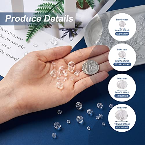 Cheriswelry 20Pcs Faceted Glass Beads Printed Rondelle Crystal Bracelet Spacer Beads 10 Colors 12x9mm for DIY Necklace Earring Craft Jewelry Making