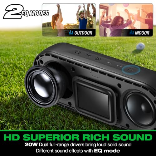 Dprofy New Play 2 Rounds of Golf, Magnetic Bluetooth Golf Speaker Golf Cart Speaker, Stereo Sound Portable Pro Wireless Waterproof Speaker with Rich Bass, Golf Accessories Golf Gifts (with Light)