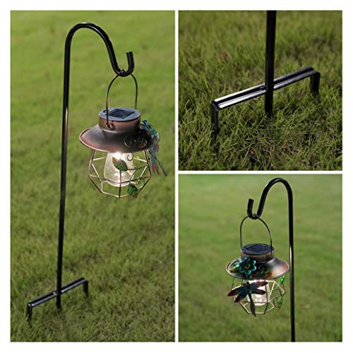 EXCMARK 2 Pack Shepherd Hook 31 inch 1/2 inch Thick Use at Weddings, Hanging Solar Lights, Lanterns, Bird Feeders, Metal Hanger Hook (Black, 31 inch). U.S. Patent.