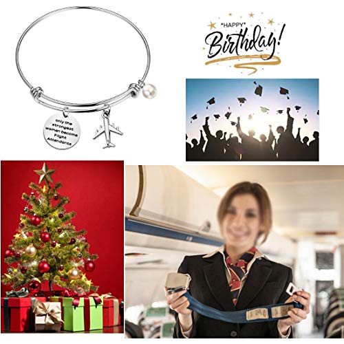 Gzrlyf Flight Attendant Bracelet Flight School Gifts for Flight Attendants Graduation Gifts only the Strongest Women become Flight Attendants (Bracelet)