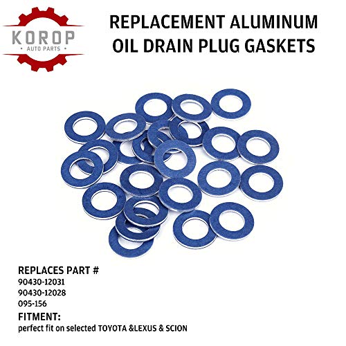 90430-12031 (24Pcs) Aluminum Oil Drain Plug Gaskets Fits for Toyota Lexus Scion Crush Washer Seals Replaces# 9043012031