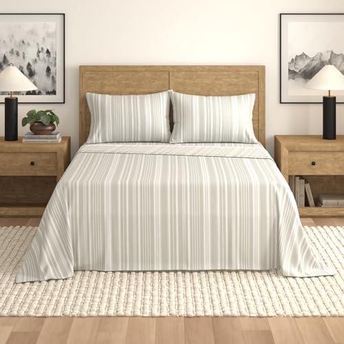 Great Bay Home 4-Piece Full Coastal Microfiber Sheet Set - Nautical-Printed, Ultra-Soft Sheets - Beach-Themed Bedding Sheets & Pillowcases (Anchor)