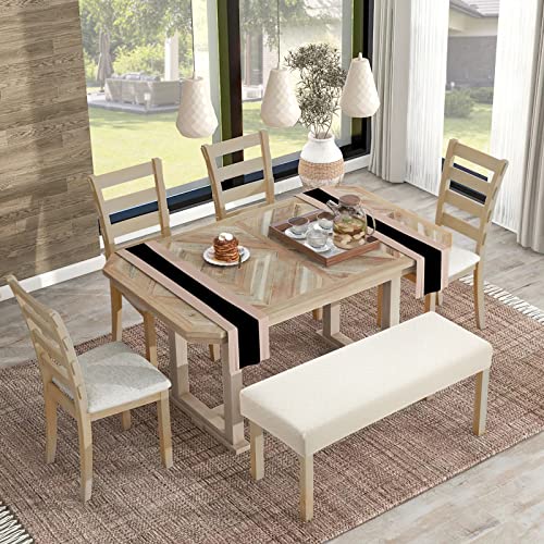 YISUN Waterproof Bench Covers for Dining Room, Stretch Jacquard Bench Slipcover Anti-Dust Removable Washable Chair Seat Slipcovers Protector (Beige)