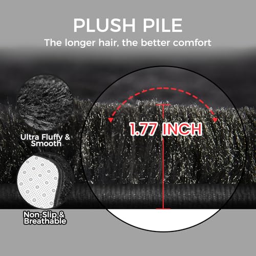 Super Soft Rugs for Living Room, Fluffy Shag Area Rugs, High Pile Soft Carpet for Bedroom and Teens Living Room, Home Decor, Tie-Dyed Blue Grey, 4X6