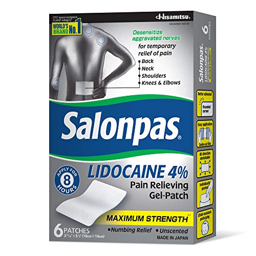Salonpas Gel-Patch, for Back, Neck, Shoulder, Knee Pain and Muscle Soreness, 6 count